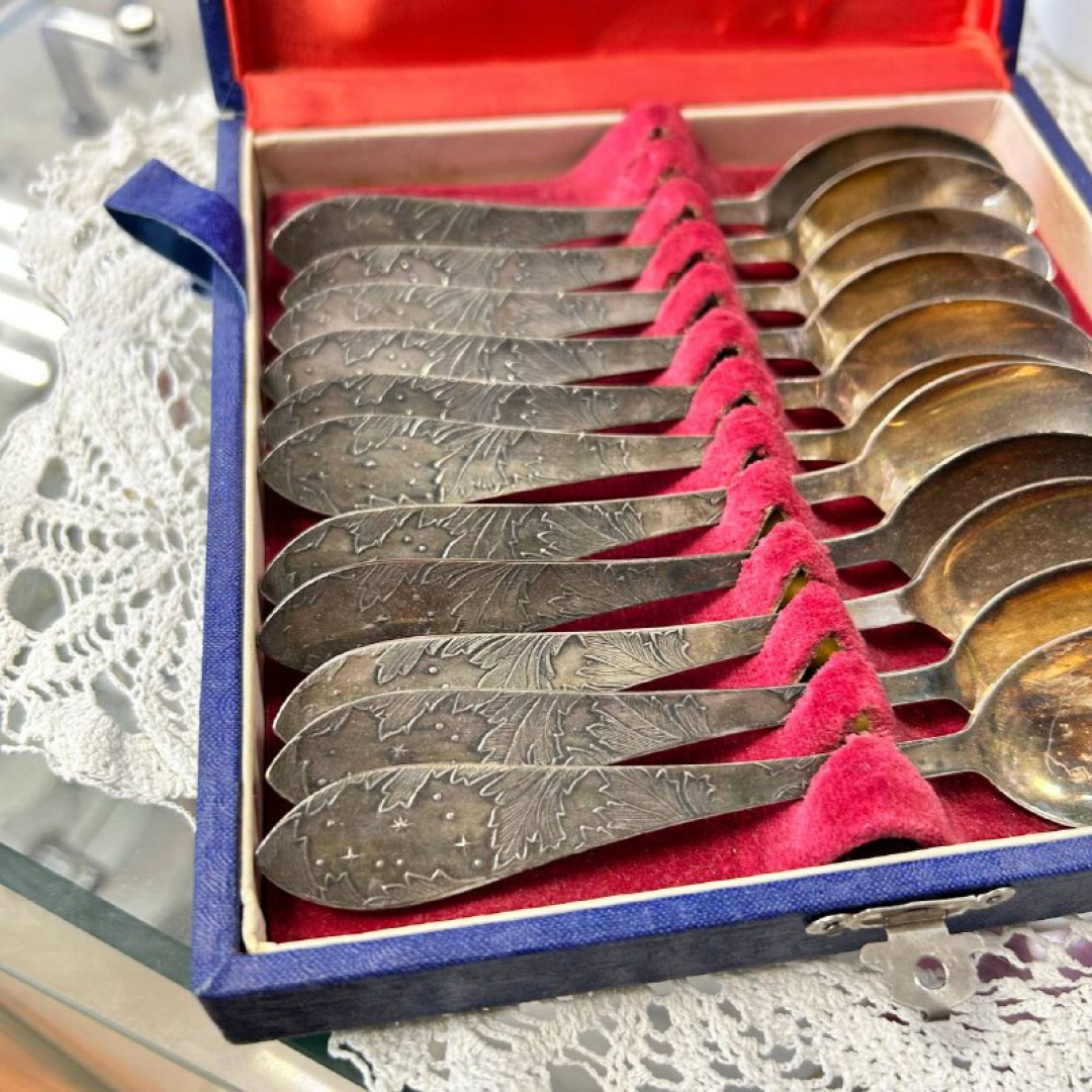 Ложки чайные Мстерский ЮЗ. Мнц с серебрением. Винтаж, СССР. Цена за 6шт. Картинка 3